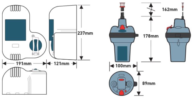 EPIRB1 PRO BALISES & SART & FEUX & PROJECTEURS dimensions